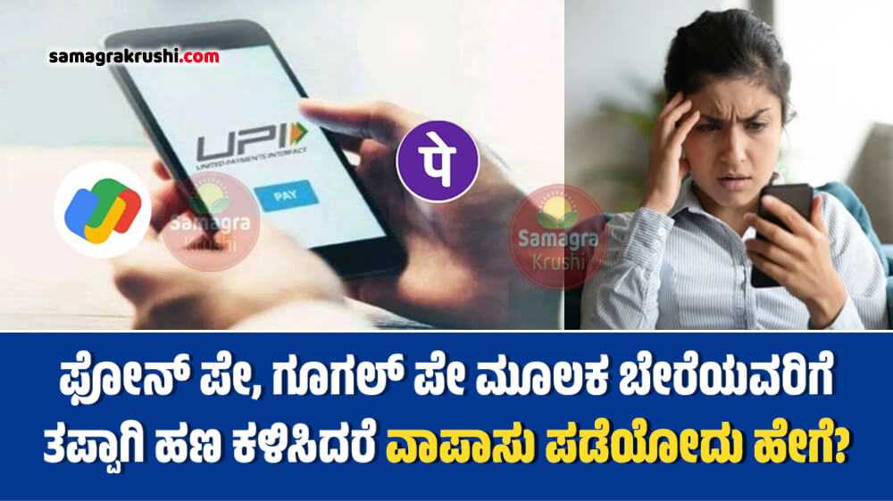 Google Pay, PhonePe Online Money Transaction : ಫೋನ್ ಪೇ, ಗೂಗಲ್ ಪೇ ಮೂಲಕ ಬೇರೆಯವರಿಗೆ ತಪ್ಪಾಗಿ ಹಣ ಕಳಿಸಿದರೆ ವಾಪಾಸು ಪಡೆಯೋದು ಹೇಗೆ? 