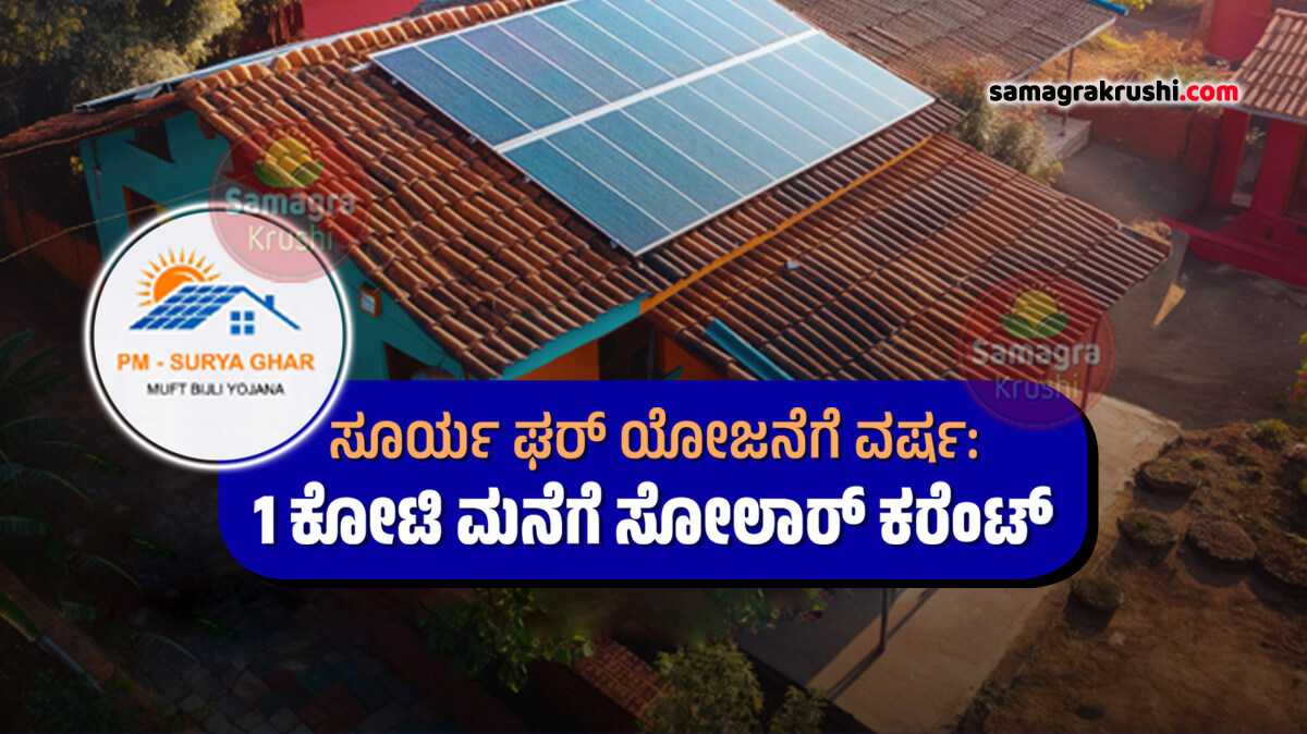 Surya Ghar Scheme - ಸೂರ್ಯ ಘರ್ ಯೋಜನೆಗೆ ವರ್ಷ | ಒಂದು ಕೋಟಿ ಮನೆಗಳಿಗೆ ಸೋಲಾರ್ ಕರೆಂಟ್